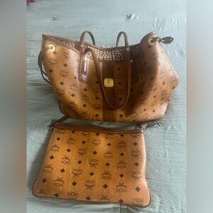 Authentic MCM tote and pouch.
